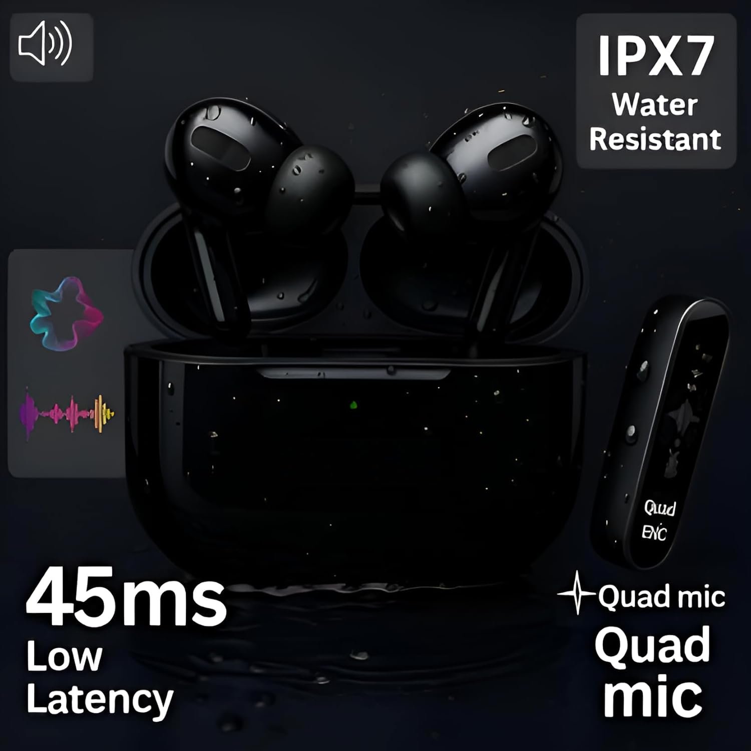 Bluetooth Ear Buds with Fast Pairing Portable Charging Case Noise Isolation Mic for Calling Music Gaming (Design 328) - Image 6