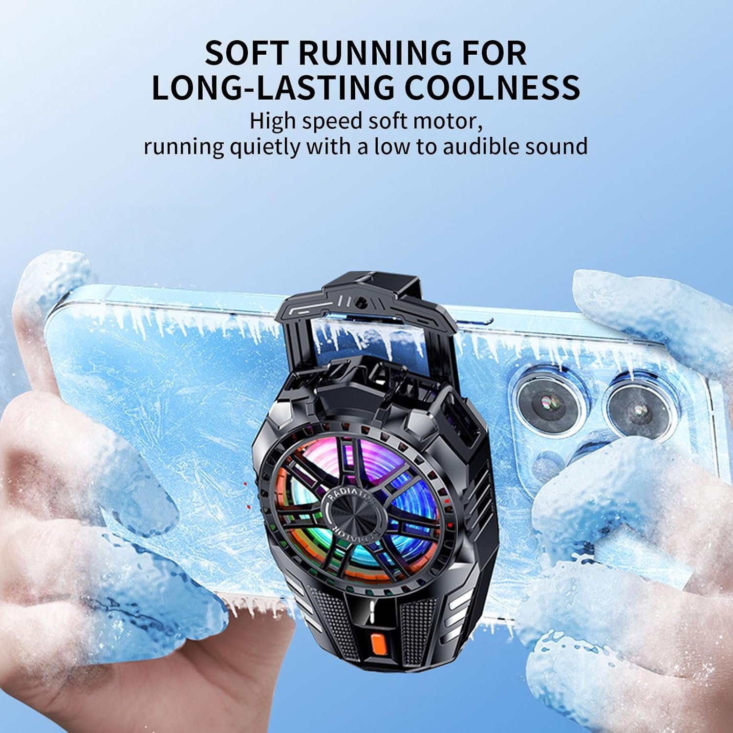 STRIFF Mobile Cooling Pad |Mobile Cooler | Gaming Fan | For Instant Cooling Advanced Refrigeration Chip & LED Temperature Display Compatible For Android And Iphones - (Black) - Image 7