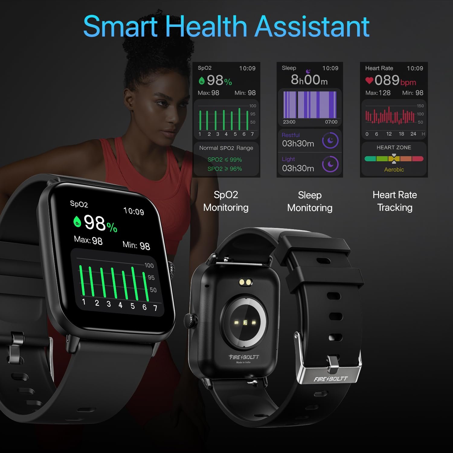 Fire-Boltt Ninja Call Pro Bluetooth Calling Smart Watch, 1.69″ HD Display,Dual Chip,AI Voice Assistant, 120+ Sports Modes, SpO2 & Heart Rate Monitor, Fitness Tracker Smartwatch for Men & Women - Black - Image 5