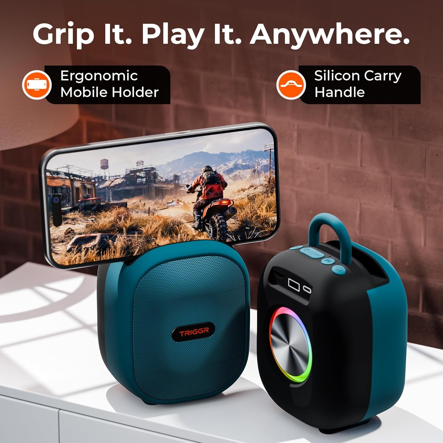 Roar 12 Portable Bluetooth Speaker, 12W Deep Bass, 8H Playtime, Type-C Fast Charging, BT v5.3, TWS Stereo Pairing, FM Radio, USB/SD Card, Handsfree with Built-in Mic (Onyx Blue) - Image 9