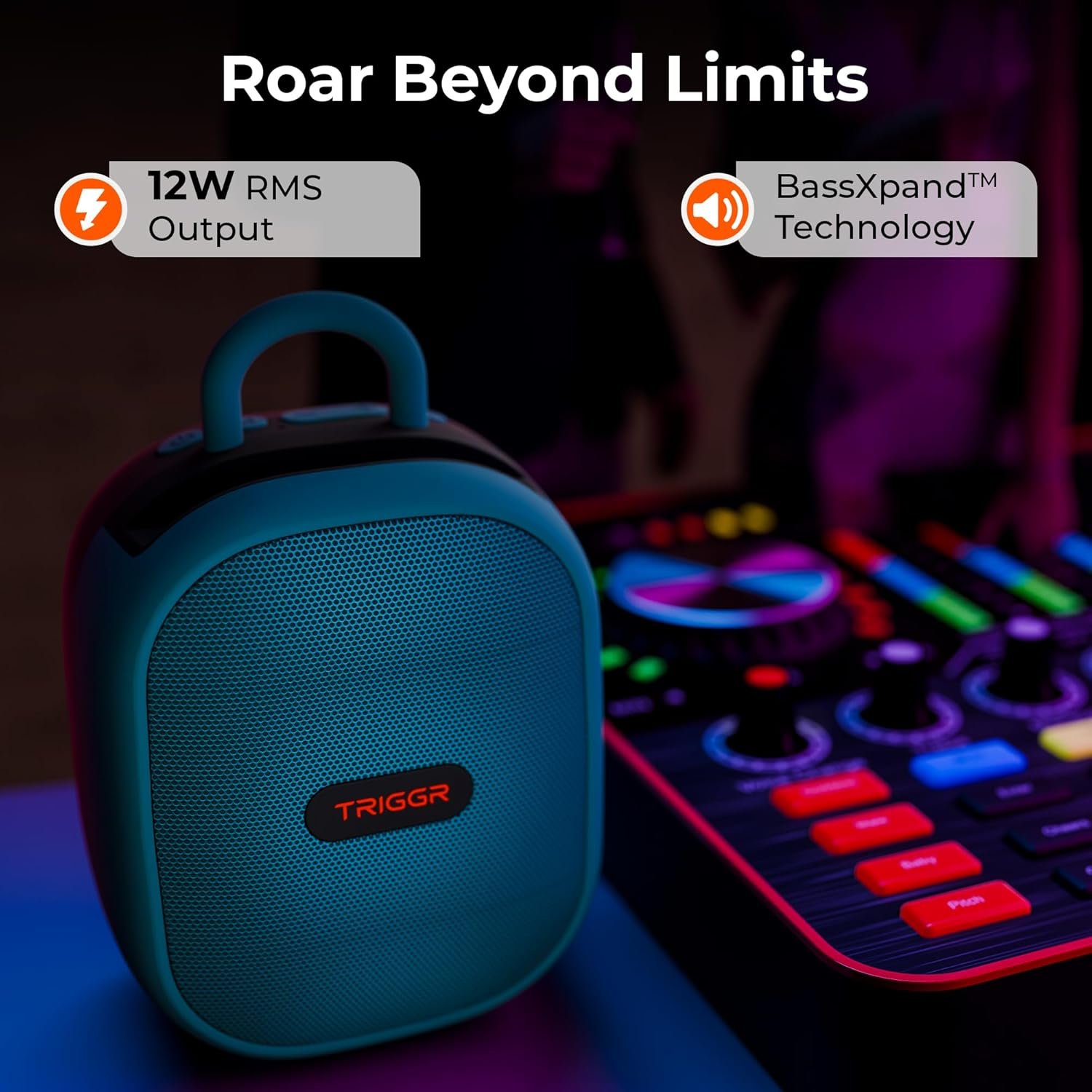 Roar 12 Portable Bluetooth Speaker, 12W Deep Bass, 8H Playtime, Type-C Fast Charging, BT v5.3, TWS Stereo Pairing, FM Radio, USB/SD Card, Handsfree with Built-in Mic (Onyx Blue) - Image 11