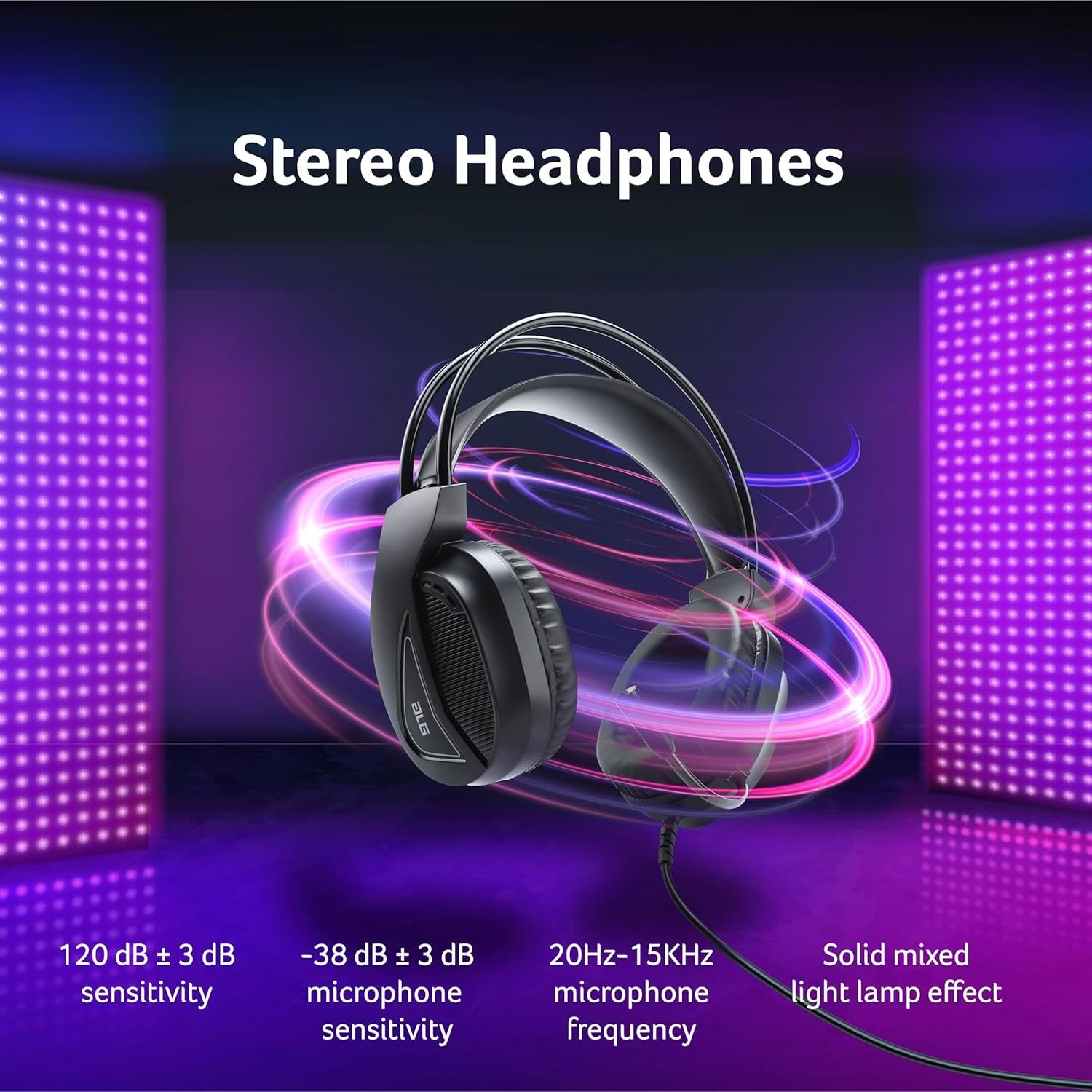 Acer 4 in 1 Wired Gaming Combo, 7 Color LED Backlit Keyboard, RGB Mouse (800/1600/2400/3200 DPI), Premium Gaming Headset (50mm Driver, 120dB) with Mixed Light Effect, Fabric Weave Mousepad (Black) - Image 4
