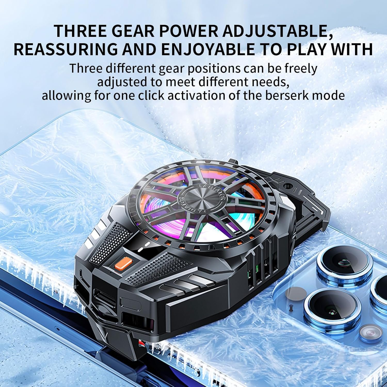STRIFF Mobile Cooling Pad |Mobile Cooler | Gaming Fan | For Instant Cooling Advanced Refrigeration Chip & LED Temperature Display Compatible For Android And Iphones - (Black) - Image 8